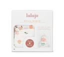 Lulujo Hello World Blanket + Knotted Hat Peaches