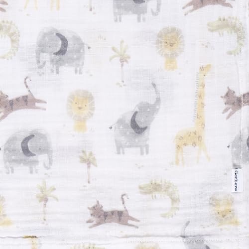 Gerber Baby Unisex 2-Pack Muslin Blanket, Animals + Geos Neutral, One Size
