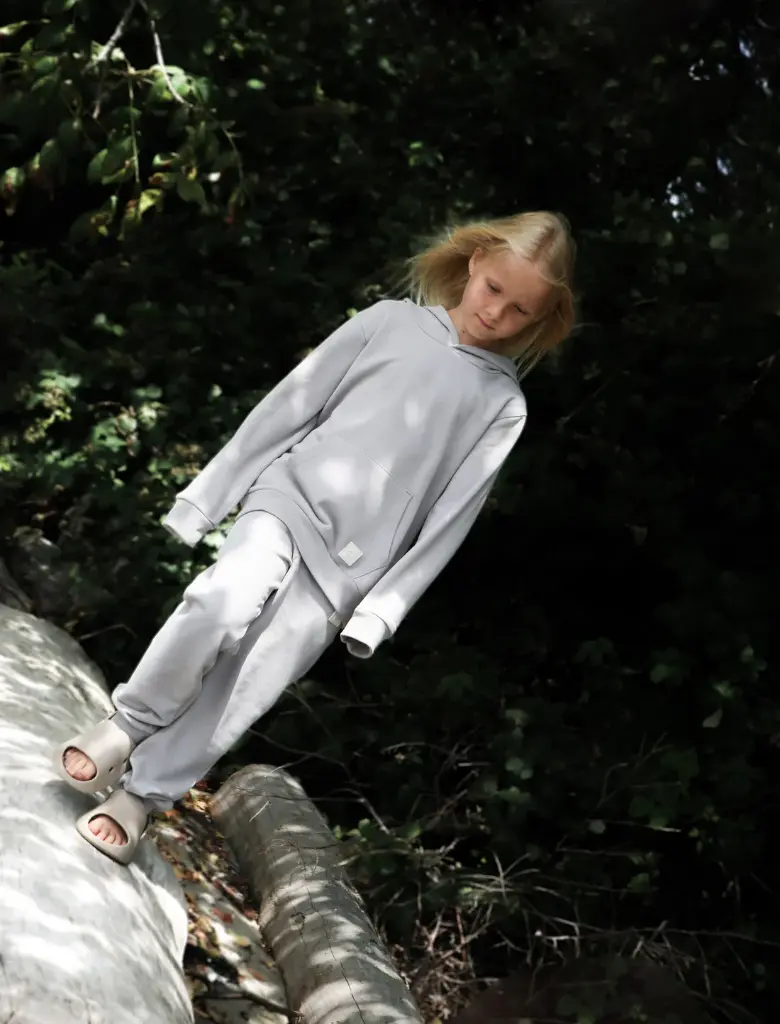 KidORCA Brushed Terry Hoodie _ Dove