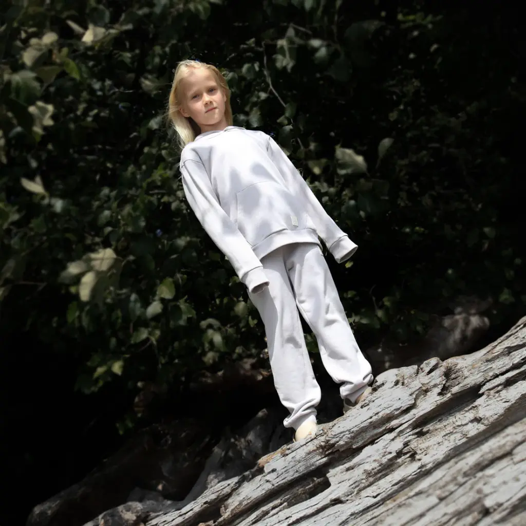 KidORCA Brushed Terry Hoodie _ Dove