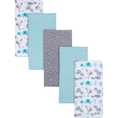 Gerber Baby Girls 100% Cotton Flannel Receiving Blankets  5-Pack