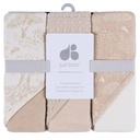 Just Born 3-Pack Hooded Towels - Tan