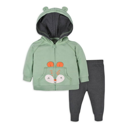 Gerber® 2-Piece Baby Boys Fox Terry Zip Hoodie & Joggers Set (2)