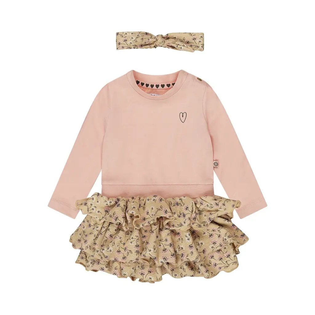 Dirkje Luckykids Dress Is + Headband Blushed Pink (6-9M)