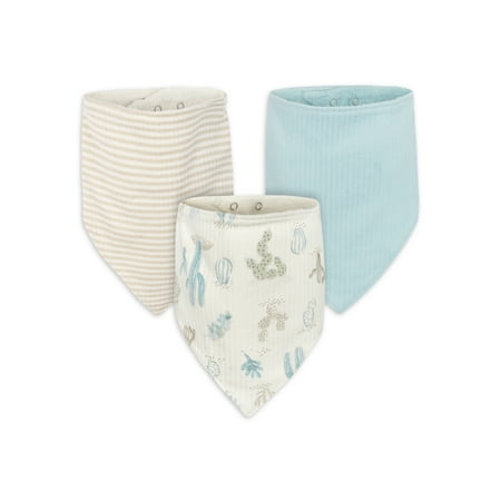 Just Born 3-Pack Baby Boys Desert Cactus Bandana Bibs