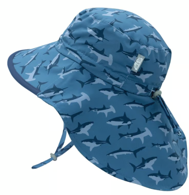 Jan & Jul Aqua Dry Adventure Hat - Grow With Me Shark (S 0-6m)