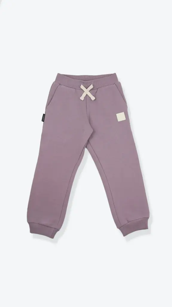 KidORCA Brushed Terry Sweatpants _ Elderberry (6-9M)