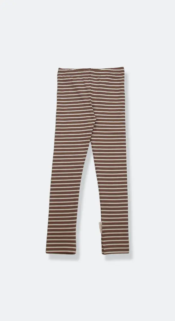 KidORCA Extra Long Leggins _ Stripe / Mocha
