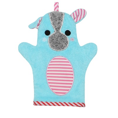 Zoocchini Baby Snow Terry Bath Mitt - Yoko the Yorkie 0-18M