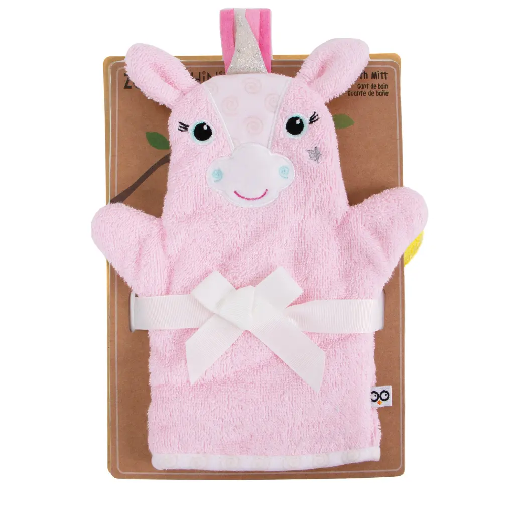 Zoocchini Baby Snow Terry Bath Mitt - Allie Alicorn 0-18M