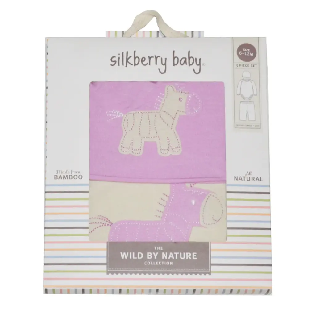 Silkberry Baby Bamboo Baby Gift Set WF4014 (Orchid/Zebra)