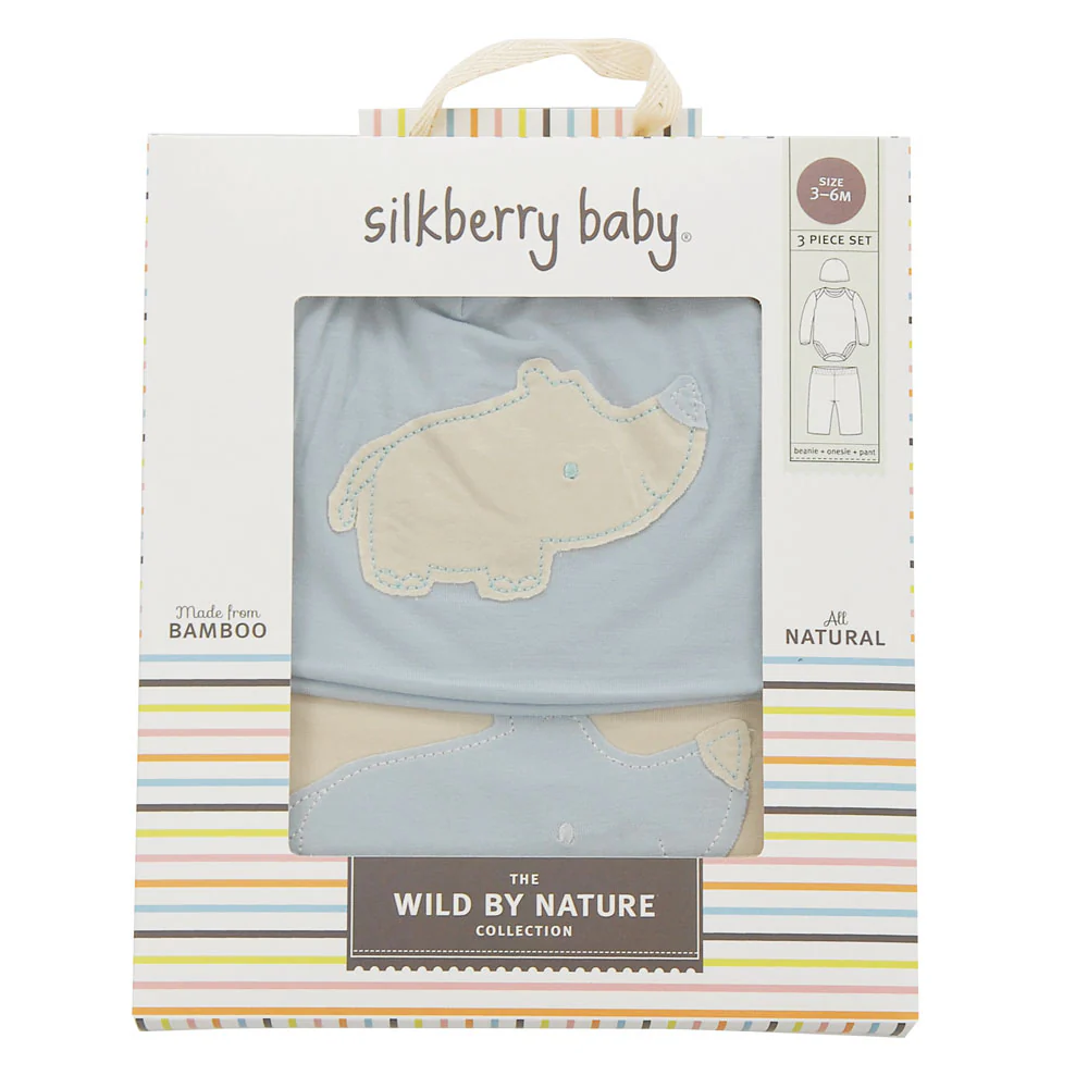 Silkberry Baby Bamboo Baby Gift Set WF4014 (Sea Breeze/Rhino)