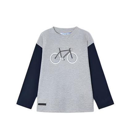  Mayoral L/s t-shirt silver print 4045