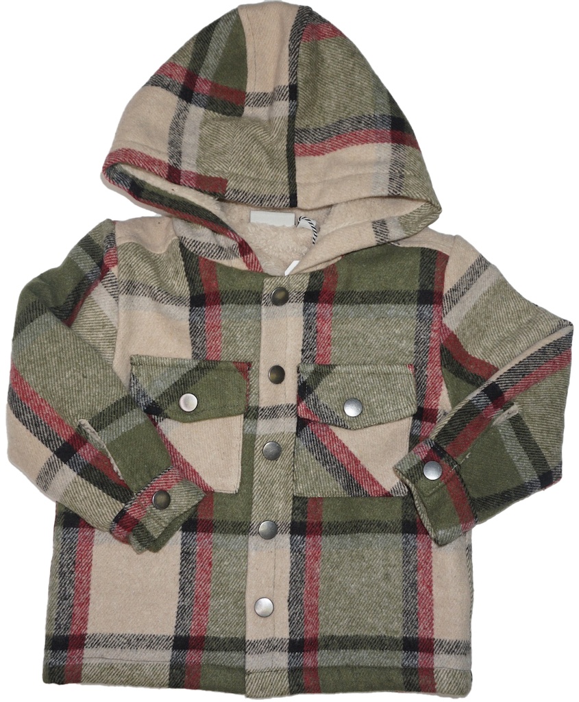 Mid 2244546 Shacket Colonial  Hoodie Jacket  Navy Lattic Green