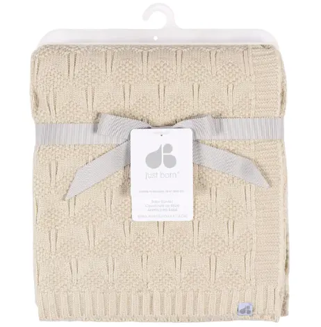 Just Born by Gerber Baby Neutral 1-Pack Sweater Knit Blanket - TAN