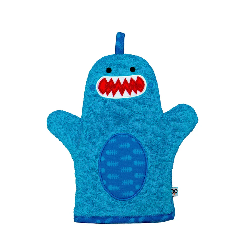 Zoocchini Baby Snow Terry Bath Mitt - Sherman The Shark 0-18M