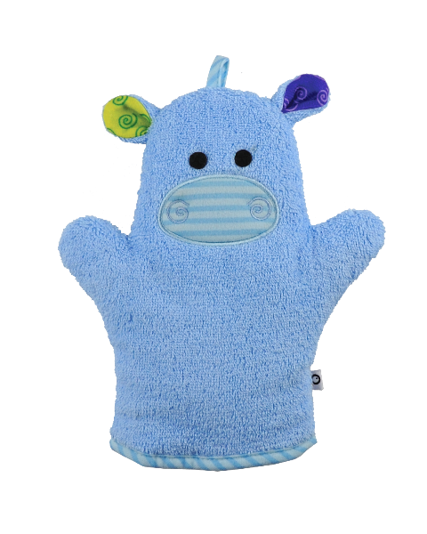 Zoocchini Baby Snow Terry Bath Mitt - Henry The Hippo 0-18M