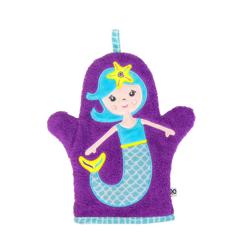 Zoocchini Baby Snow Terry Bath Mitt - Mermaid 0-18M