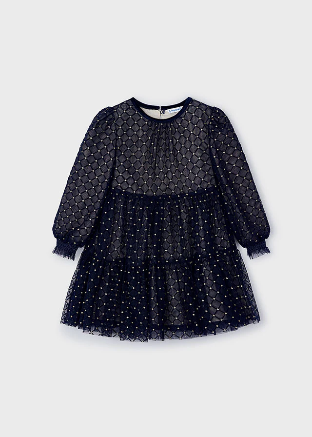 Mayoral Tulle printed dress Mayoral 4910-86-Navy (2Y)