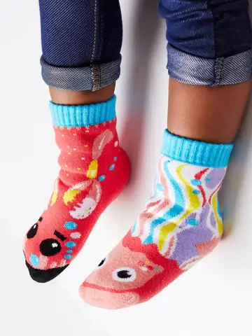 Pals Socks Fun Mismatched Non-Slip Crab & Jellyfish (1-3Y)
