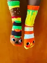Pals Socks Fun Mismatched Non-Slip Burger & Fries 