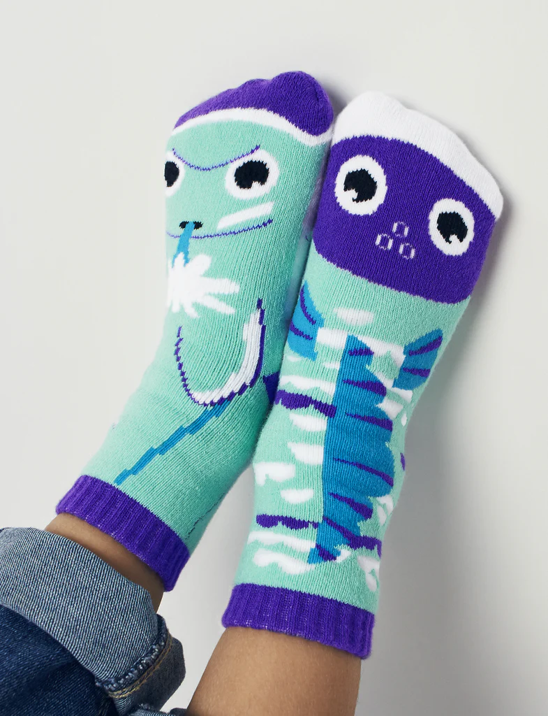 Pals Socks Fun Mismatched Non-Slip Dolphin & Fish