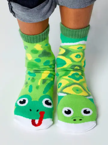 Pals Socks Fun Mismatched Non-Slip Frog & Turtle (1-3Y)