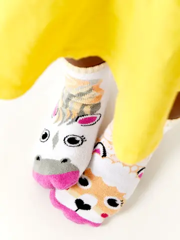 Pals Socks Fun Mismatched Non-Slip Horse & Alpaca