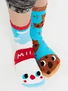 Pals Socks Fun Mismatched Non-Slip Milk & Cookies