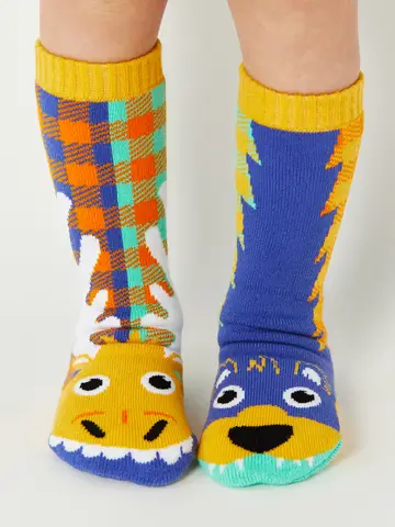 Pals Socks Fun Mismatched Non-Slip Moose & Bear (1-3Y)