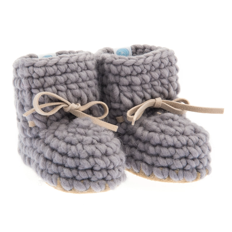 Beba Bean Knit Mocs - Grey