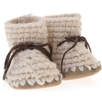 Beba Bean Knit Mocs - Ivory (0-6m)