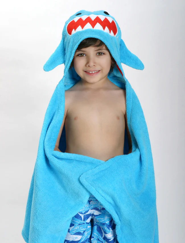 Zoocchini Toddler Towel - Sherman The Shark 2T+