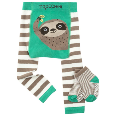 Zoocchini Legging & Sock Set Silas the Slot (6-12M)