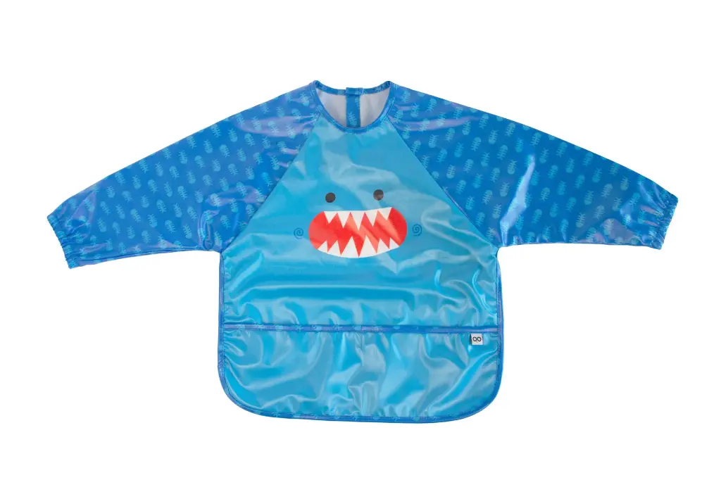Zoocchini Sleeved Bib Art Smock 6-24M - Sherman the Shark