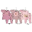 Mid 3PCS Set Girl 2240781 Dog Orchid