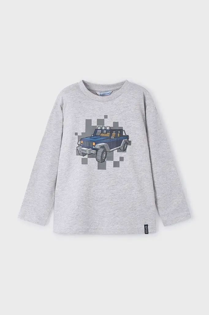  Mayoral L/s t-shirt silver print 4052