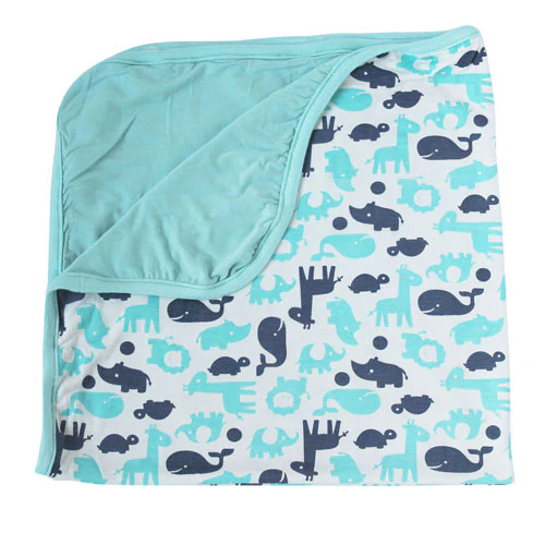Silkberry Baby Bamboo Double Layered Receiving Blanket (Pool/Twilight) - JM