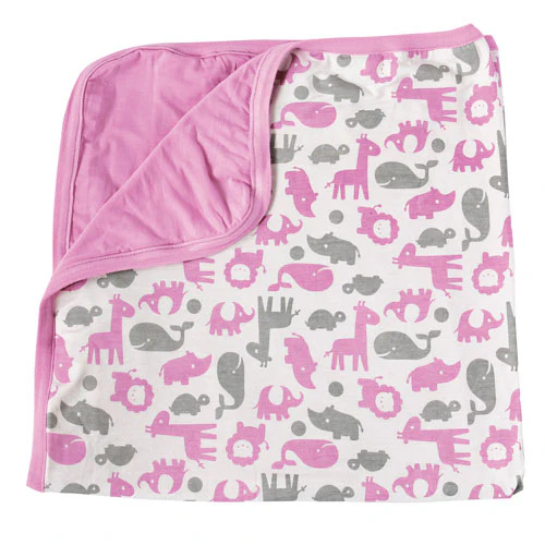 Silkberry Baby Bamboo Double Layered Receiving Blanket (Rosie/Dove) - JM