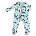 Silkberry Baby Bamboo Footies with Easy Dressing Zipper - Pool & Twilight - JM