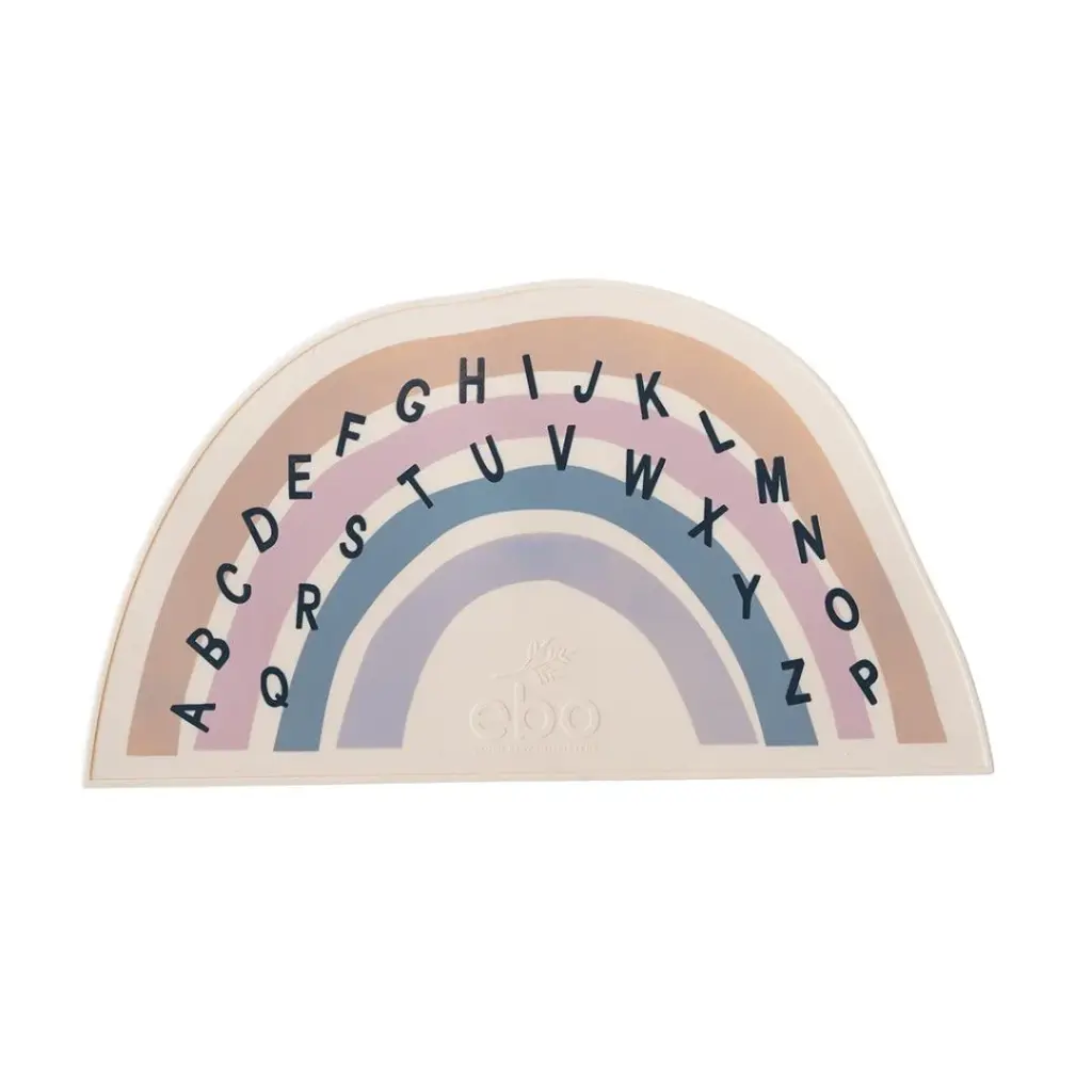 Earth Baby Outfitters Rainbow Silicone Placemat - Rosy Alphabets