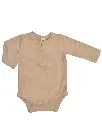 Earth Baby Outfitters Bamboo Ribbed Long Sleeve Bodysuit - Nude