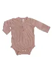 Earth Baby Outfitters Bamboo Ribbed Long Sleeve Bodysuit - Dusty Rose