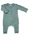 Earth Baby Outfitters Bamboo Ribbed Long Sleeve Romper - Spruce