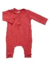 Earth Baby Outfitters Bamboo Ribbed Long Sleeve Romper - Sunset 