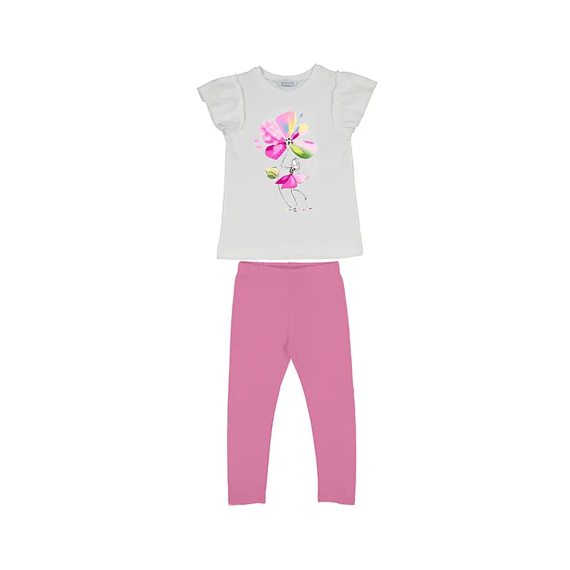 Mayoral Floral Leggings Set - 3705 - Orchid
