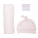 Lulujo Hello World Blanket & Knotted Hat Pink