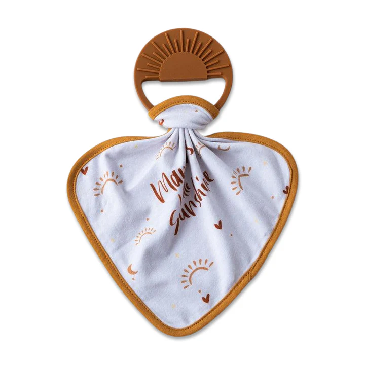 Earth Baby Outfitters Silicone Sunset Teether + Tencel Deluxe Lovey Set - Little Sunshine