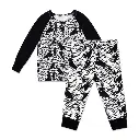 Earth Baby Outfitters TENCEL™ Lyocell Two-Piece Bamboo Long Sleeve Pajama Set - Black Splash Ink
