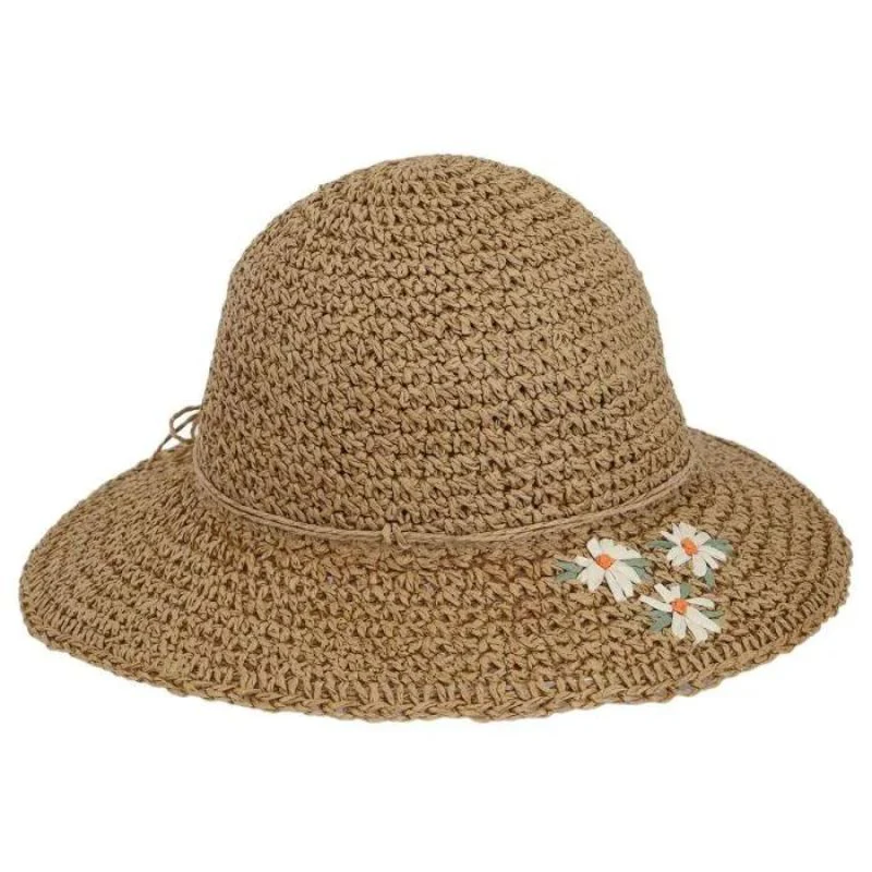 Calikids Rafia Flower Hat/Chapeau Paille Fleur